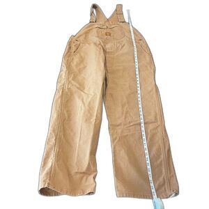 Big Ben Wrangler Duck Canvas Bib Overalls Mens 48x29 Brown Workwear Carpenter